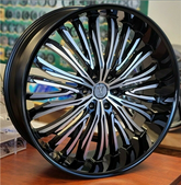 24" VELOCITY VW36-M Wheel 🌟 24X9.5 +30 6X139.7 🌟 C.B 78.1 Black & Machined Rim